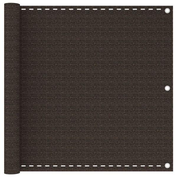 vidaXL Balkono pertvara, rudos spalvos, 90x600cm, HDPE