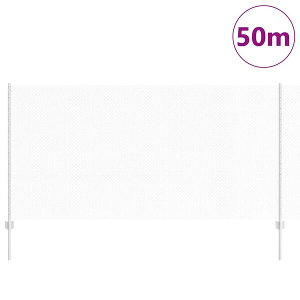 vidaXL Tvora su stulpais Sidabro 1,2 x 50 m Plienas