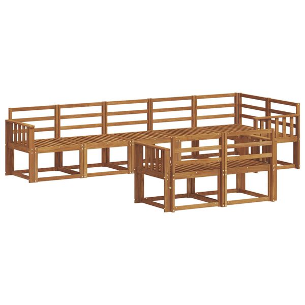 vidaXL Lauko sofos komplektas 8 pcs Natūrali Kietos akacijos mediena