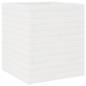 vidaXL Sodo lovelis, baltas, 40x40x46cm, pu&scaron;ies medienos masyvas