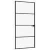 vidaXL Vidaus durys, juodos, 93x201,5cm, grūdintas stiklas/aliuminis