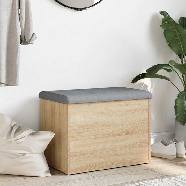 vidaXL Suoliukas daiktadėžei, sonoma ąžuolo spalvos, 62x42x45cm, inžinerinė mediena