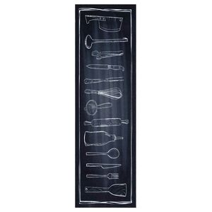 vidaXL Virtuvės kilimas Juoda 150 x 45 cm Aksomas