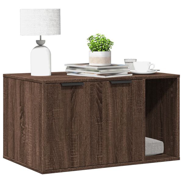 vidaXL Kačių kraiko dėžės spintelė, ruda ąžuolo, 80x50x45cm, mediena