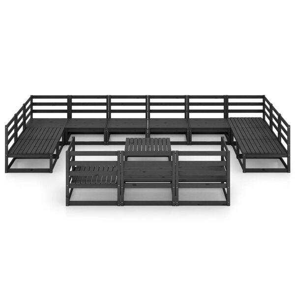 vidaXL Sodo poilsio baldų komplektas, 14 dalių, pu&scaron;ies masyvas