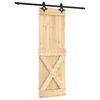 vidaXL Slankios durys Natūrali ir juoda 70 x 210 cm
