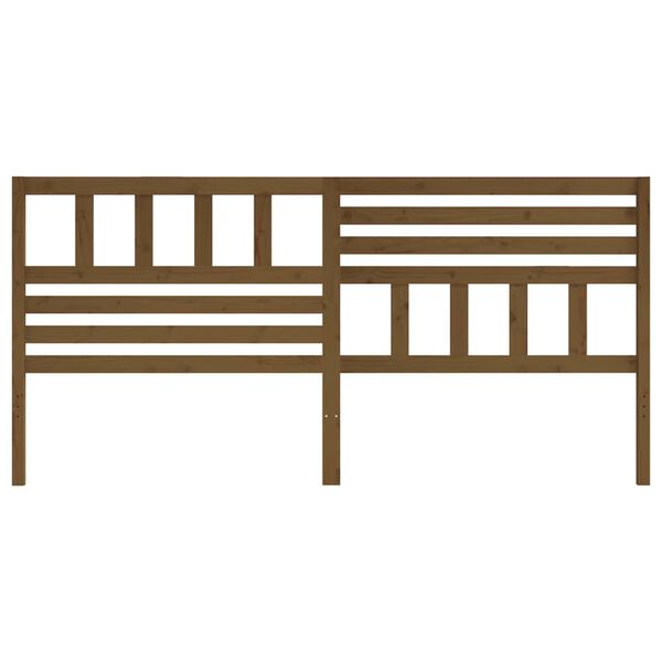 vidaXL Lovos galvūgalis, medaus rudas, 206x4x100cm, pu&scaron;ies masyvas