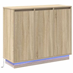 vidaXL LED Bufetas Sonoma ąžuolas 90 x 32 x 75 cm Apdirbta mediena