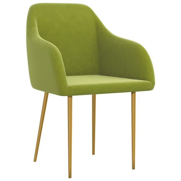 vidaXL Valgomojo kėdės, 4vnt., &scaron;viesiai žalios spalvos, aksomas