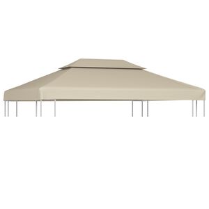 vidaXL Atsarginis pavėsinės uždangalas, smėlio, 310g/m&sup2;, 3x4m