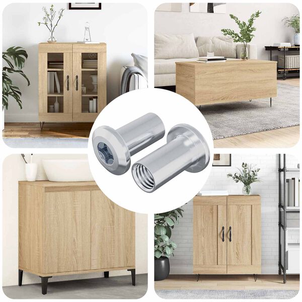 vidaXL Užrakto veržlė 2 pcs Nikelio M6 x 25 mm Plienas