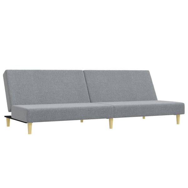 vidaXL Dvivietė sofa-lova su pakoja, &scaron;viesiai pilkos spalvos, audinys