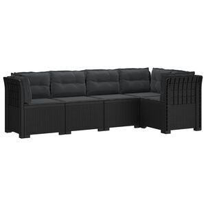 vidaXL 5-vietė sodo sofa su pagalvėlėmis Rataninio i&scaron;vaizdos PP