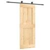 vidaXL Slankios durys Natūrali ir juoda 80 x 210 cm