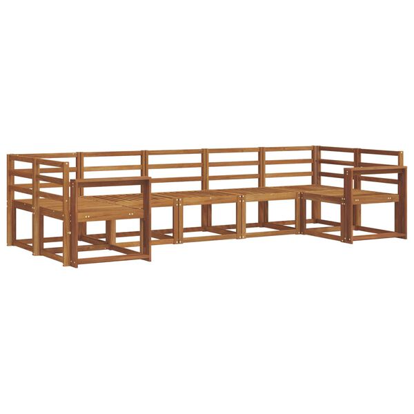 vidaXL Lauko sofos komplektas 7 pcs Natūrali Kietos akacijos mediena