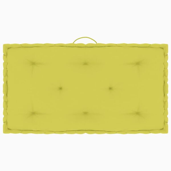 vidaXL Grindų/paletės pagalvėlės, 7vnt., obuolio žalios, medvilnė