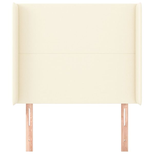 vidaXL Galvūgalis su auselėmis, kremines,93x16x118/128cm,dirbtinė oda