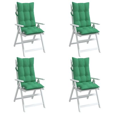 vidaXL Kėdės pagalvėlės, 4vnt., žalios spalvos, oksfordo audinys