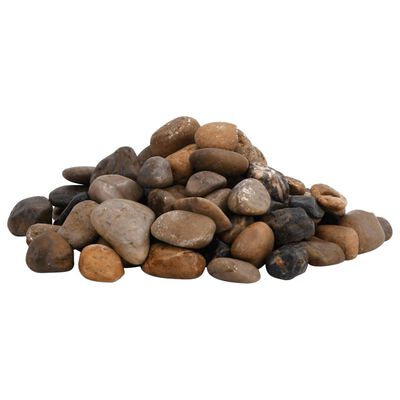 vidaXL Poliruoti akmenukai, įvairių spalvų, 25kg, 2–5cm