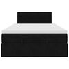 vidaXL Osmanų lova su čiužiniu ir LED, juodas, 120x190cm, aksomas
