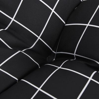 vidaXL Paletės pagalvėlė, 50x50x12cm, audinys, su juodais langeliais
