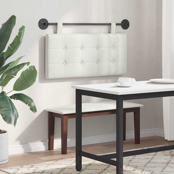 vidaXL Kabantysis galvūgalis Baltas 100 x 55 x 5 cm Dirbtinė oda