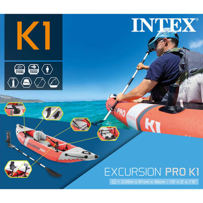 Intex Pripučiama baidarė Excursion Pro K1, 305x91x46cm
