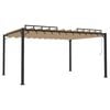vidaXL Pavėsinė su žaliuzių stogu, taupe, 3x4m, audinys/aliuminis