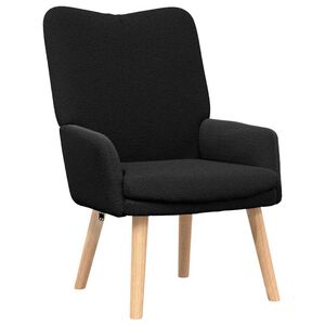 vidaXL krėslas Juoda 63 x 67 x 94 cm Avies audinys ir medienos plok&scaron;tė