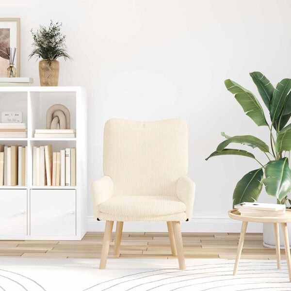 vidaXL krėslas Kreminė 63 x 67 x 94 cm audinys