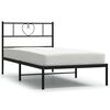 vidaXL Metalinis lovos rėmas su galvūgaliu, juodos spalvos, 75x190cm