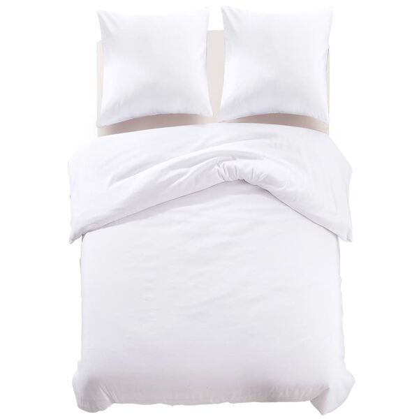 vidaXL Patalynės komplektas, baltos spalvos, 200x220/60x70cm