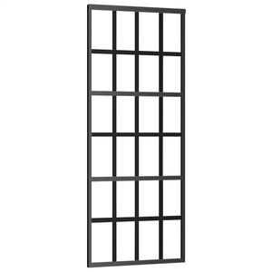 vidaXL Stumdomos durys, juodos, 76x205cm, ESG stiklas ir aliuminis