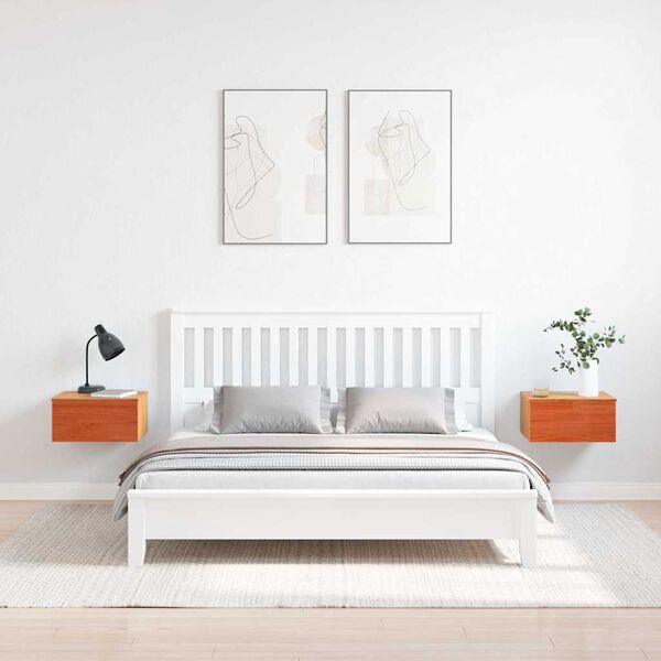 vidaXL Naktinis staliukas 2 pcs Va&scaron;ko ruda 37 x 35 x 18,5 cm