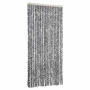 vidaXL Užuolaida nuo musių, pilka/juoda/balta, 90x200cm, &scaron;enilis