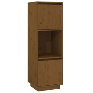 vidaXL Komoda, medaus ruda, 38x35x117cm, pu&scaron;ies medienos masyvas