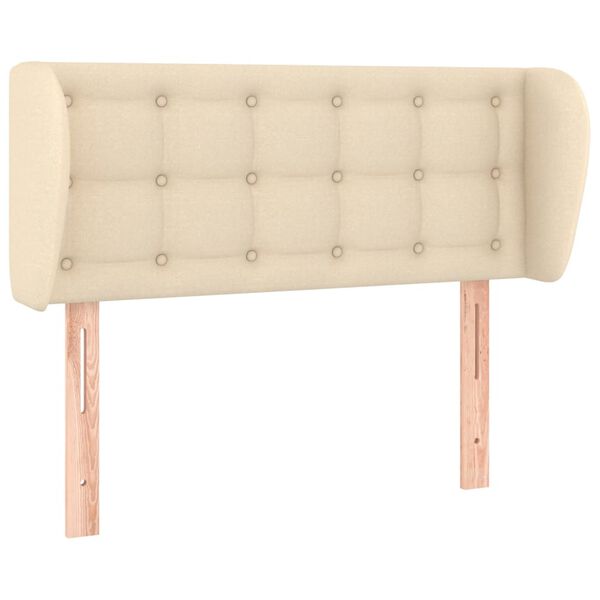 vidaXL Galvūgalis su auselėmis, kreminės,103x23x78/88cm, audinys