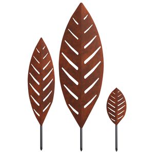 vidaXL Sodo kuolas 3 vnt. 116,5 x 35 x 3 cm Rūdijanti