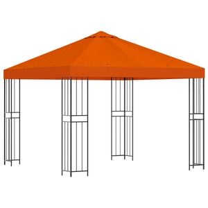 vidaXL Pavėsinė 3 x 3 m Oranžinė Poliesteris ir plienas 190 gsm