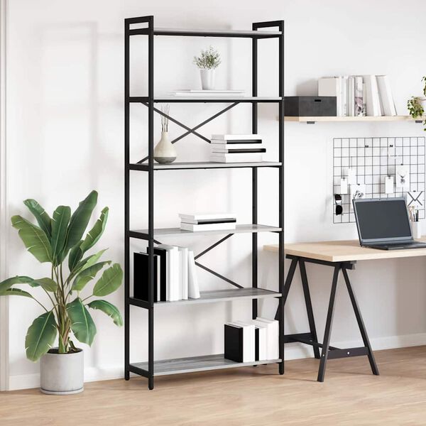 vidaXL Knygų lentyna Pilka sonoma ąžuolo 40 x 30 x 85 cm