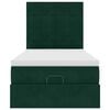 vidaXL Osmanų lovos rėmas su čiužiniais, žalias, 100x200cm, aksomas