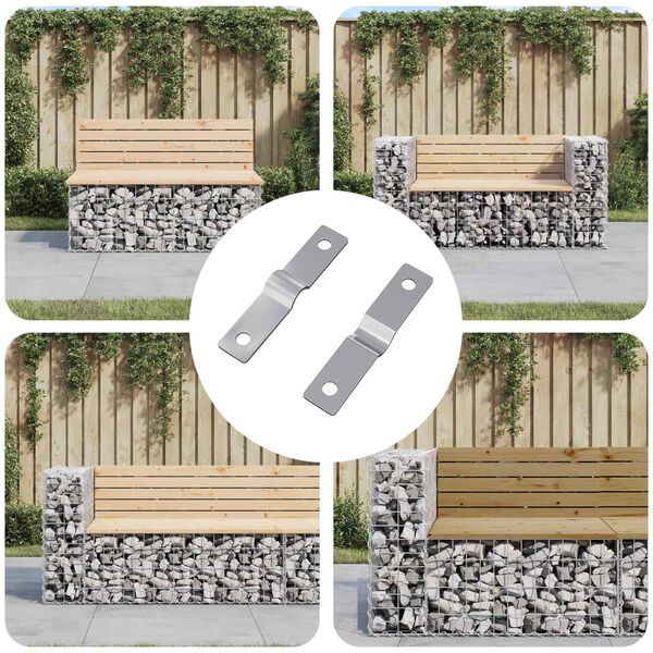 vidaXL Smūgio įdėklas 2 pcs Sidabro 50 x 10 x 1,2 mm Geležis