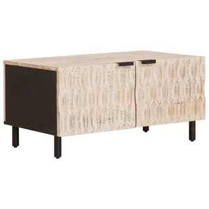 vidaXL Kavos staliukas Balta 80 x 50 x 40 cm Kietas mango medis