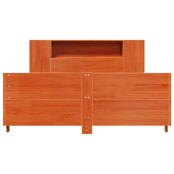 vidaXL Lovos rėmas be čiužinio, va&scaron;ko rudas, 160x200cm, pu&scaron;ies masyvas