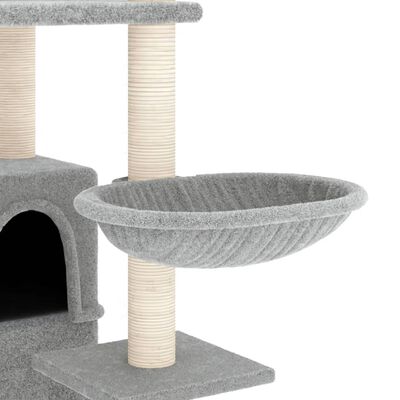 vidaXL Draskyklė katėms su stovais iš sizalio, šviesiai pilka, 175cm