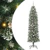 vidaXL Dirbtinis lieknas Kalėdų medis Žalia ir balta 210 cm