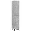 vidaXL Komoda, betono pilkos spalvos, 34,5x34x180cm, apdirbta mediena