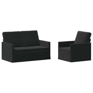 vidaXL Sofos komplektas 2 pcs Juoda Aksomas
