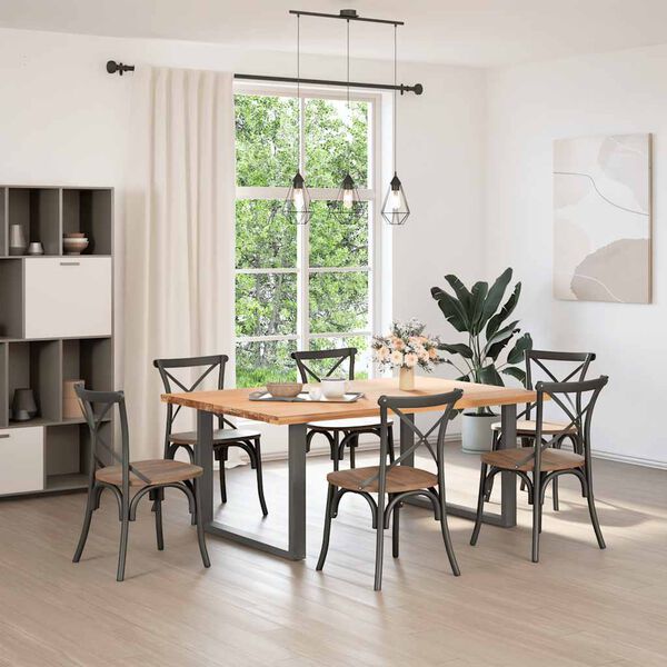 vidaXL Valgomojo stalo kojos, U formos, 2 vnt., antracito spalvos, 100x(72-73) cm, plienas