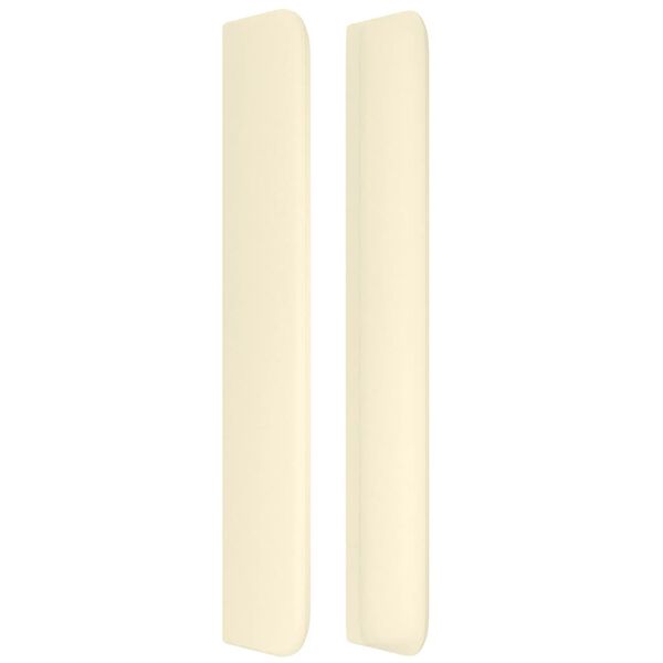 vidaXL Galvūgalis su auselėmis, kreminis,183x23x118/128cm,dirbtinė oda